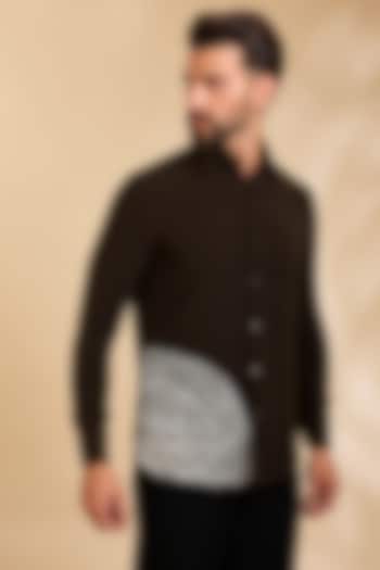 Black Polyester Party Wear Shirt by Rohit Doshi at Pernia's Pop Up Shop