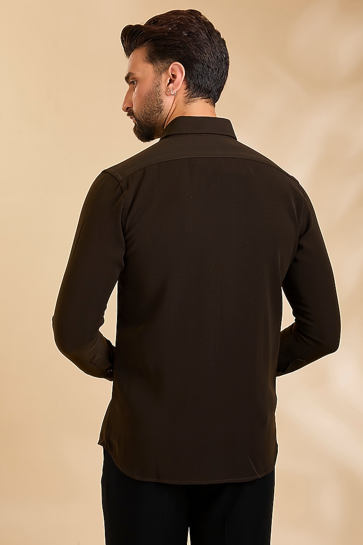 Black Polyester Party Wear Shirt by Rohit Doshi at Pernia's Pop Up Shop