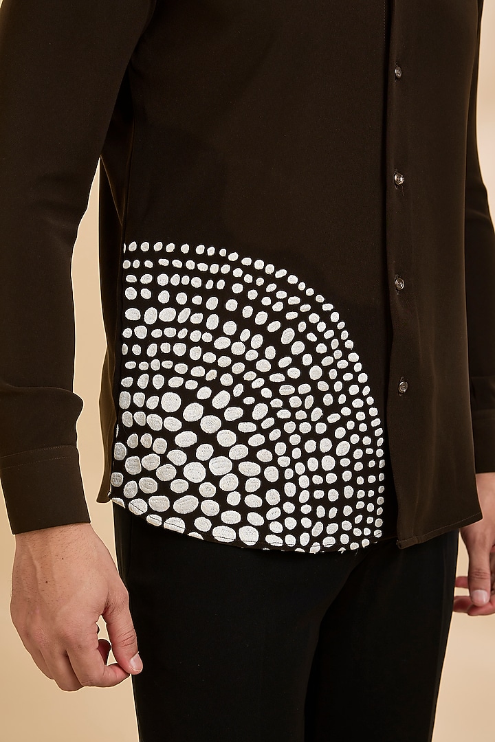Black Polyester Party Wear Shirt by Rohit Doshi at Pernia's Pop Up Shop