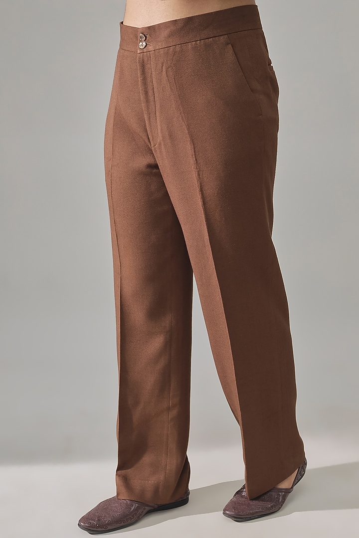 Brown Cotton Bundi Jacket Set by Rohit Doshi at Pernia's Pop Up Shop