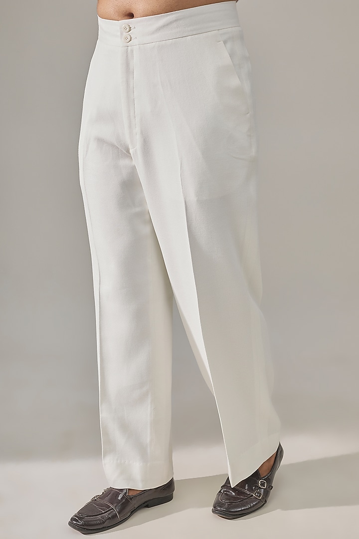 White Cotton Wedding Indowestern Set by Rohit Doshi at Pernia's Pop Up Shop