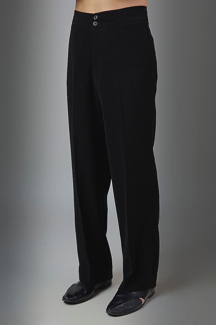 Black Premium Polyester Wedding Indowestern Set by Rohit Doshi at Pernia's Pop Up Shop