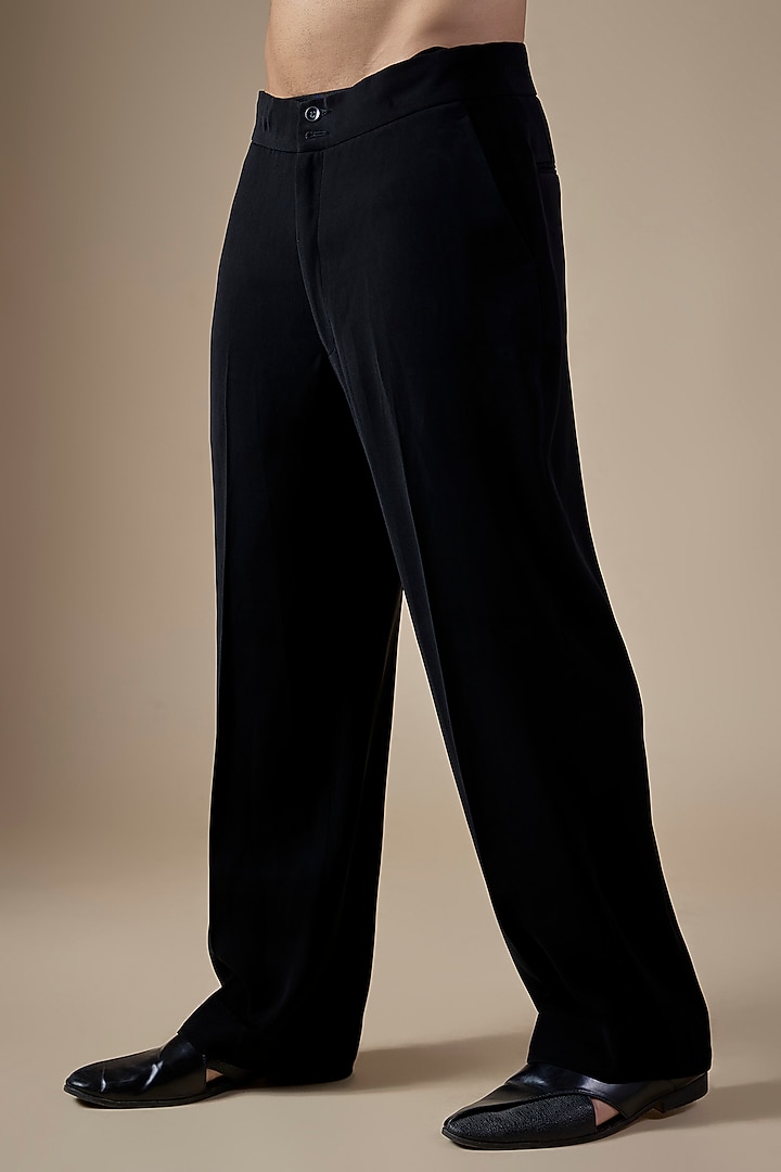 Black Suiting & Cotton Silk Wedding Indowestern Set by Rohit Doshi at Pernia's Pop Up Shop