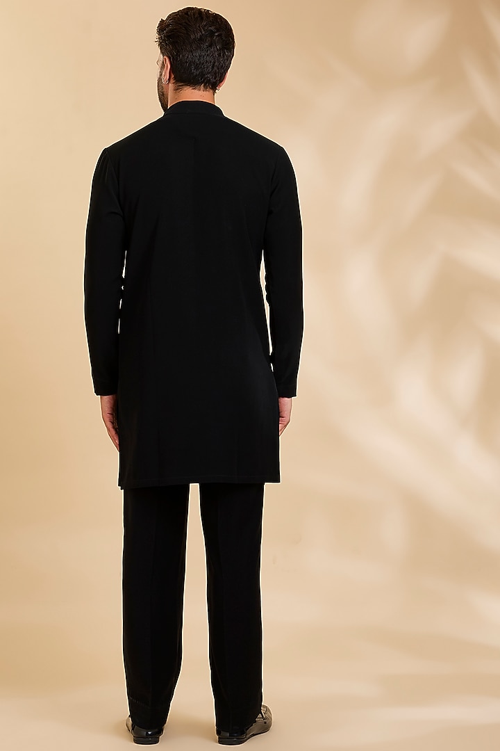 Black Velvet Wedding Indowestern Set by Rohit Doshi at Pernia's Pop Up Shop