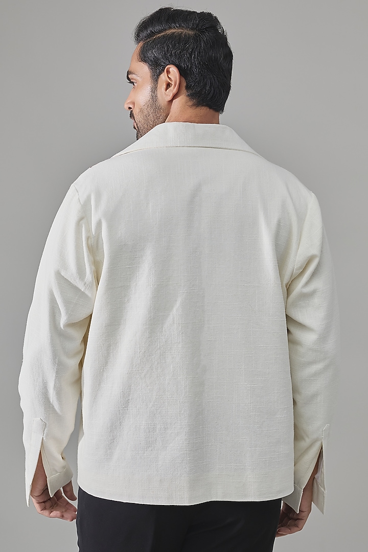 White Cotton Jacket by Rohit Doshi at Pernia's Pop Up Shop
