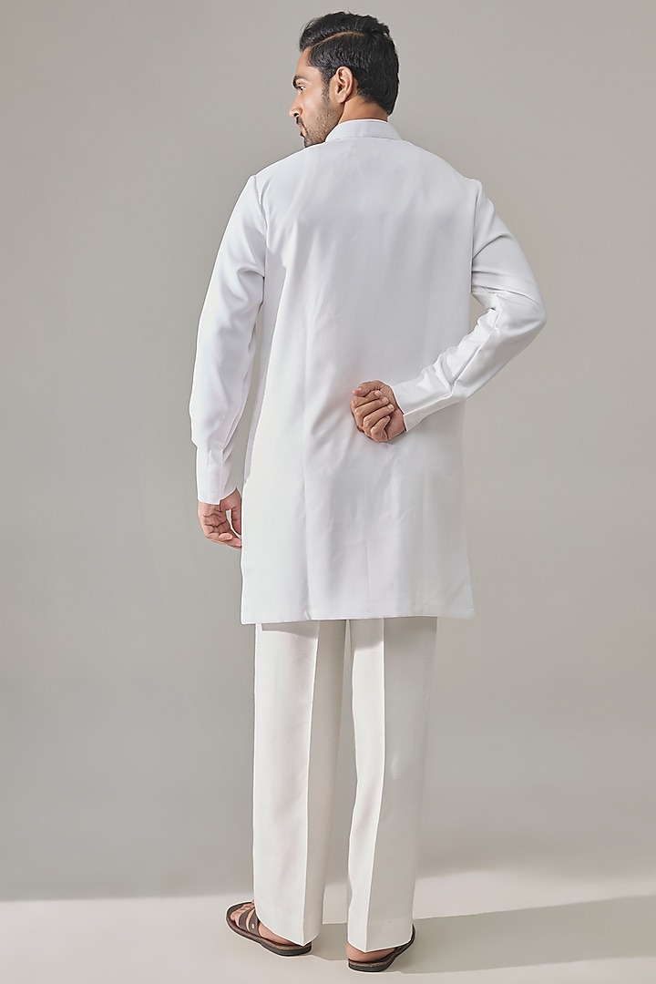 White Premium Blend Kurta by Rohit Doshi at Pernia's Pop Up Shop