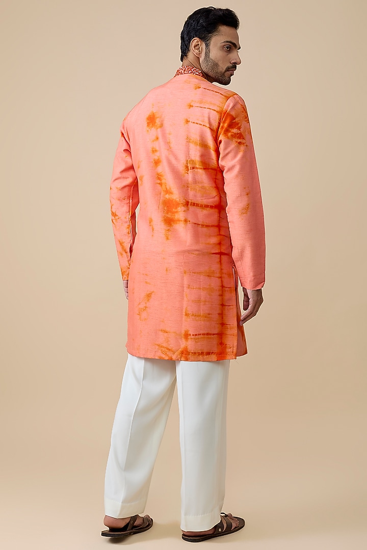 Orange Silk Kurta by Rohit Doshi at Pernia's Pop Up Shop