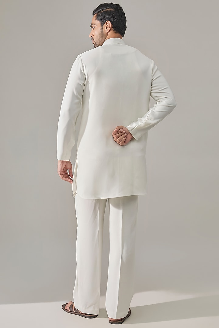 White Premium Blend Kurta by Rohit Doshi at Pernia's Pop Up Shop
