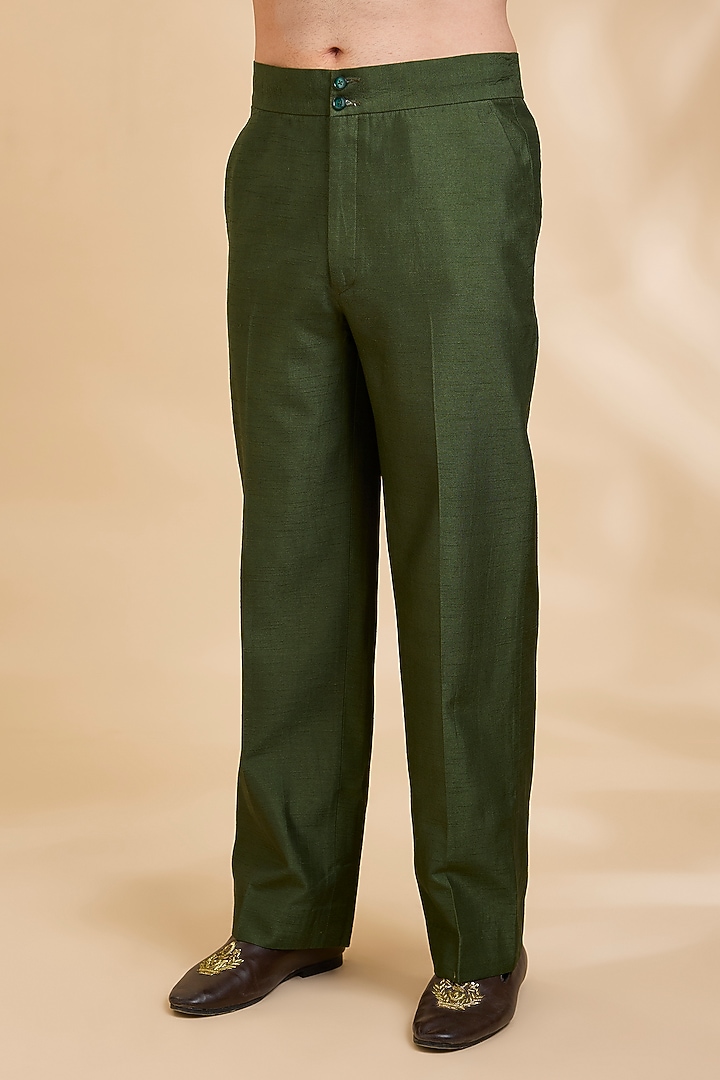 Green Silk Kurta Set by Rohit Doshi at Pernia's Pop Up Shop