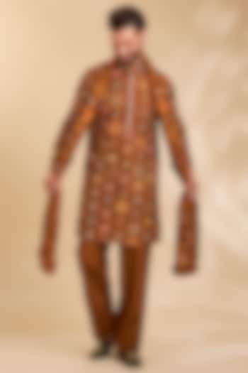 Green Silk Kurta Set by Rohit Doshi at Pernia's Pop Up Shop