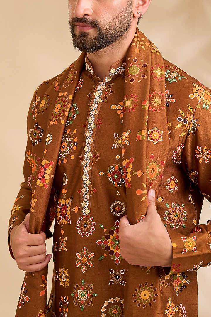 Green Silk Kurta Set by Rohit Doshi at Pernia's Pop Up Shop