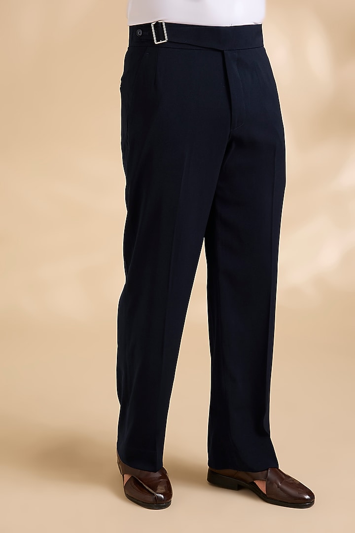 Blue Polyester Pant by Rohit Doshi at Pernia's Pop Up Shop