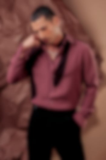 Mauve Imported Polyester Blend Party Wear Shirt by Rohit Doshi at Pernia's Pop Up Shop