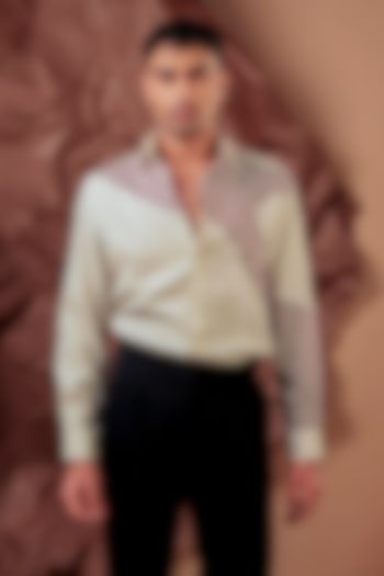 White Imported Polyester Blend Party Wear Shirt by Rohit Doshi at Pernia's Pop Up Shop