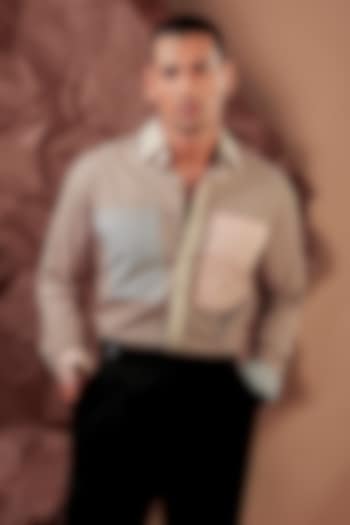 Beige Premium Cotton Party Wear Shirt by Rohit Doshi at Pernia's Pop Up Shop