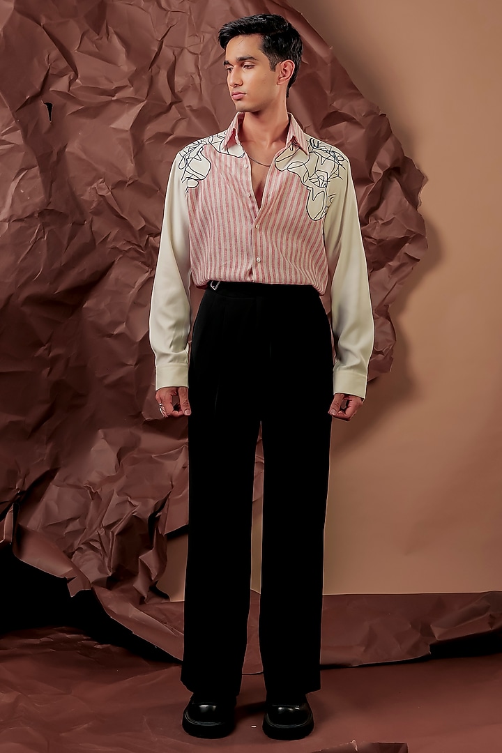 Red Imported Polyester Blend Party Wear Shirt by Rohit Doshi at Pernia's Pop Up Shop
