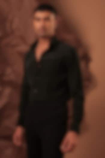 Green Imported Polyester Blend Party Wear Shirt by Rohit Doshi at Pernia's Pop Up Shop