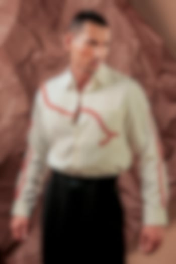 White Imported Polyester Blend Party Wear Shirt by Rohit Doshi at Pernia's Pop Up Shop