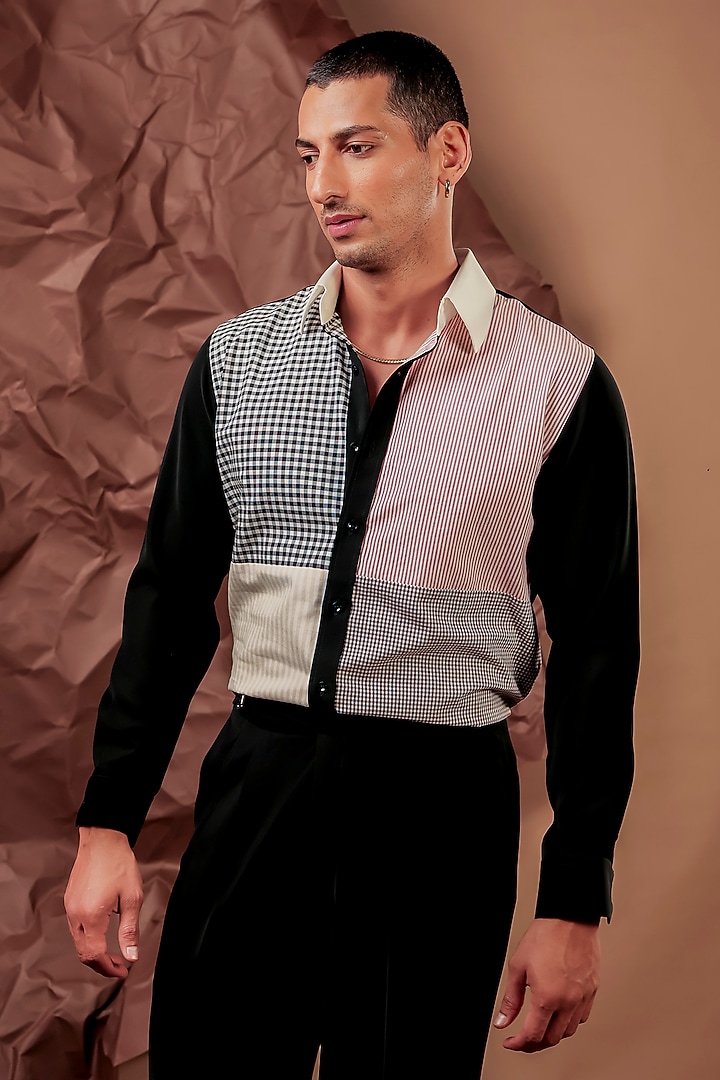 Black Cotton Party Wear Shirt by Rohit Doshi at Pernia's Pop Up Shop