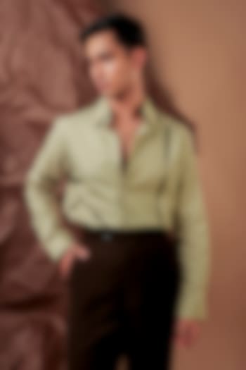 Light Sage Imported Polyester Blend Party Wear Shirt by Rohit Doshi at Pernia's Pop Up Shop