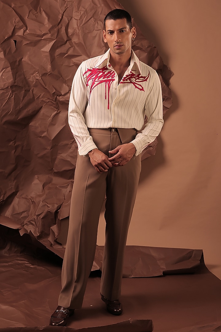 White Premium Cotton Party Wear Shirt by Rohit Doshi at Pernia's Pop Up Shop