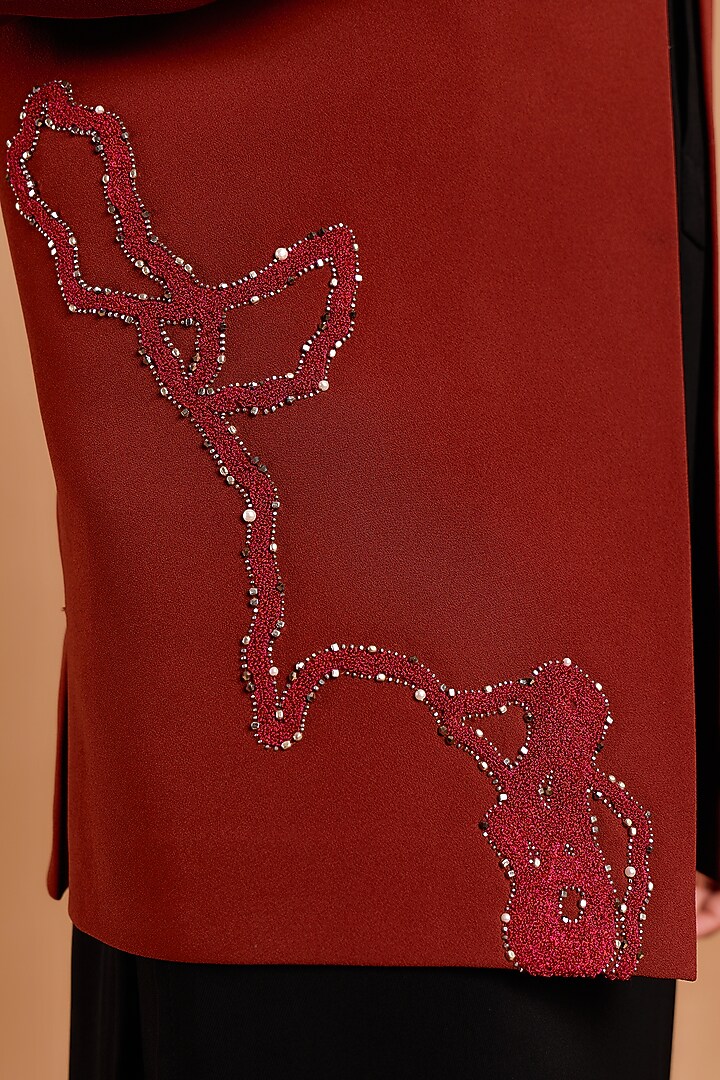 Dark Rust Poly Crepe Jodhpuri by Rohit Doshi at Pernia's Pop Up Shop