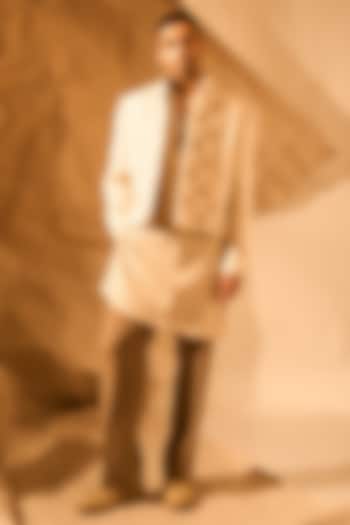 Off-White Chatai Matka Fabric Handwork Jodhpuri by Rohit Doshi at Pernia's Pop Up Shop