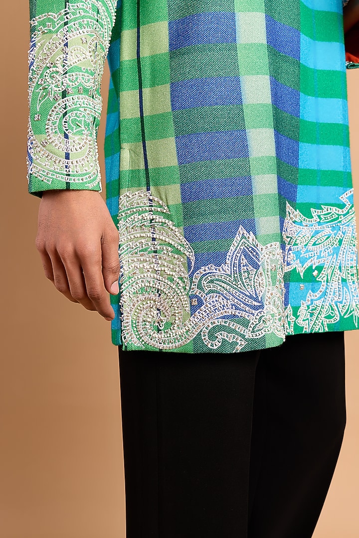 Multi-Colored Cotton Crepe Rayon Printed Kurta by Rohit Doshi at Pernia's Pop Up Shop