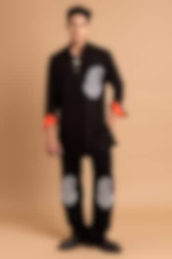 Black Lachka & Armani Fabric Pants by Rohit Doshi at Pernia's Pop Up Shop