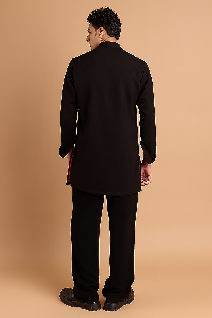 Black Lachka & Armani Fabric Pants by Rohit Doshi at Pernia's Pop Up Shop