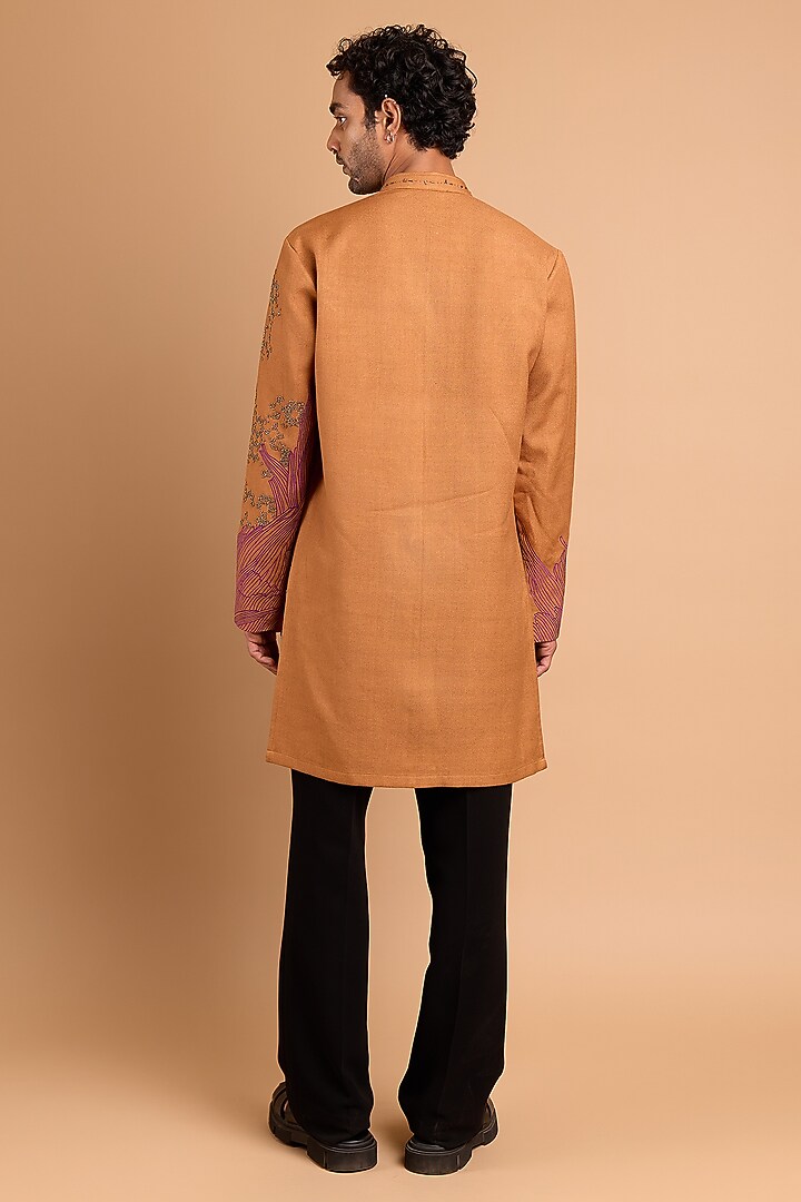 Brown Cotton Crepe Rayon Pants by Rohit Doshi at Pernia's Pop Up Shop