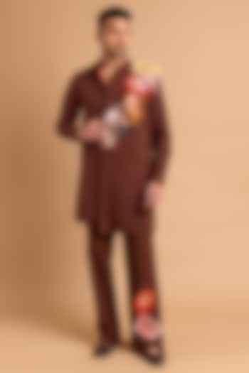 Brown Cotton Matka Pants by Rohit Doshi at Pernia's Pop Up Shop