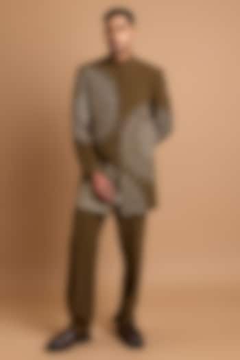 Olive Crepe Pants by Rohit Doshi at Pernia's Pop Up Shop