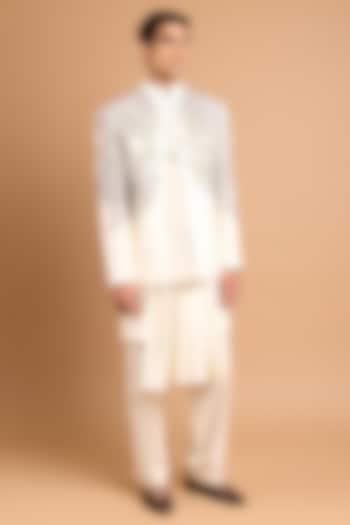 Off-White Cotton Crepe Rayon Pants by Rohit Doshi at Pernia's Pop Up Shop