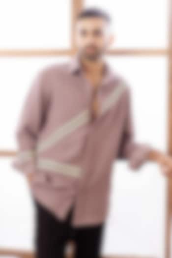 Mauve Polyester Twill Party Wear Shirt by Rohit Doshi at Pernia's Pop Up Shop