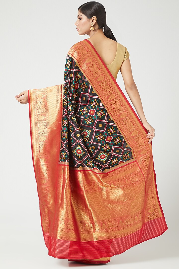 Black Silk Party Wear Saree Set by Roliana weaves at Pernia's Pop Up Shop
