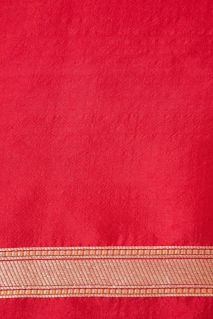 Red Gajji Silk Wedding Saree Set by Roliana weaves at Pernia's Pop Up Shop