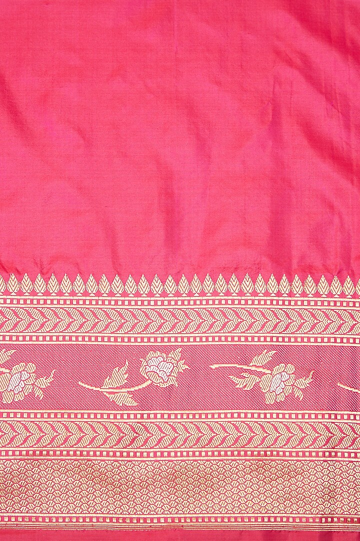 Rani Pink Silk Wedding Saree Set by Roliana weaves at Pernia's Pop Up Shop