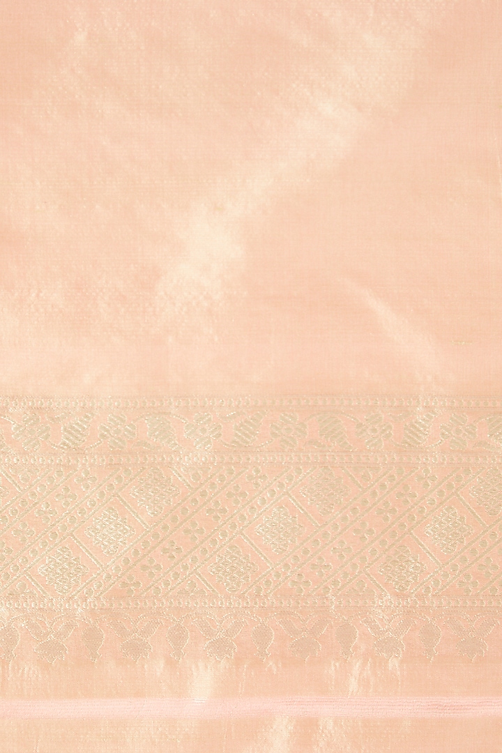 Soft Peach Silk Party Wear Saree Set by Roliana weaves at Pernia's Pop Up Shop