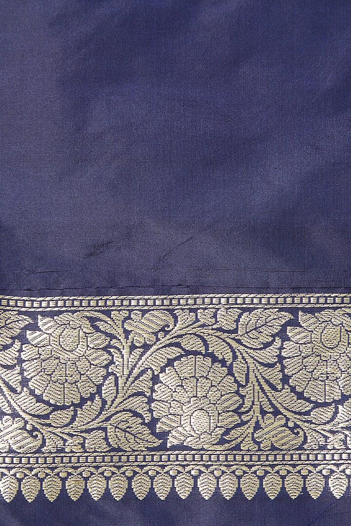 Blue Silk Wedding Saree Set by Roliana weaves at Pernia's Pop Up Shop