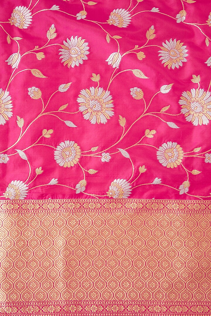 Pink Silk Dupatta by Roliana weaves at Pernia's Pop Up Shop
