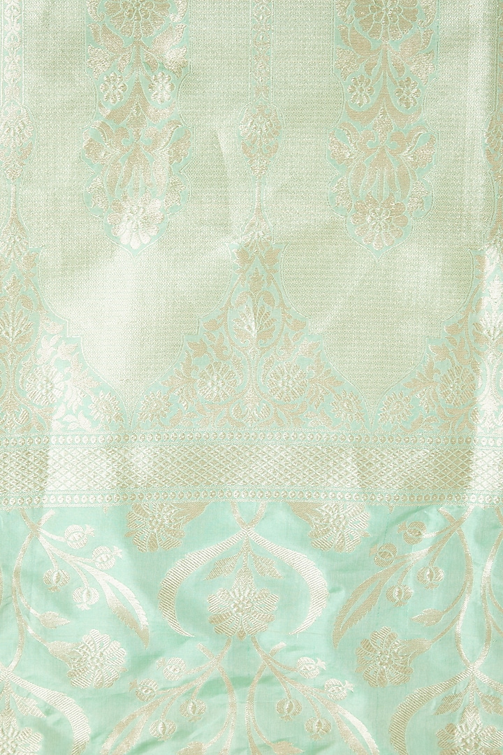 Mint Green Silk Dupatta by Roliana weaves at Pernia's Pop Up Shop