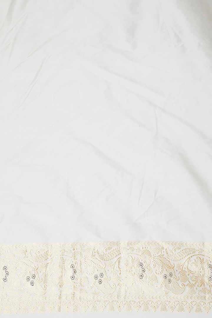 Black & White Embroidered Wedding Saree Set by Roliana weaves at Pernia's Pop Up Shop