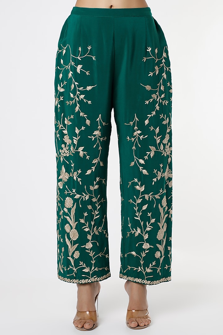 Rose palazzo pants set (Green) - Posh By V