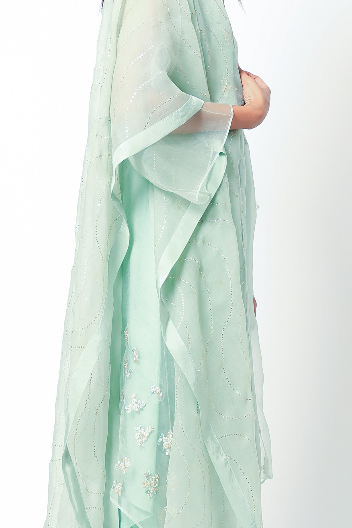 Graceful Mint Green Embroidered Kurta Set