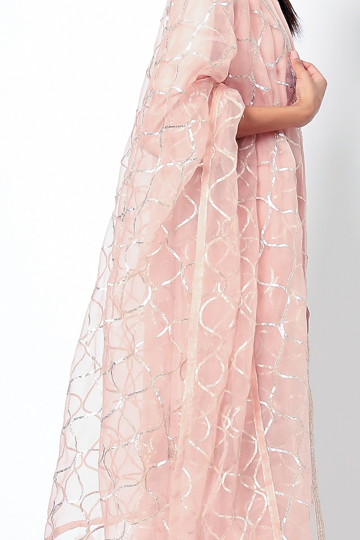 Peach Embroidered Wedding Sharara Set by Romaa at Pernia's Pop Up Shop