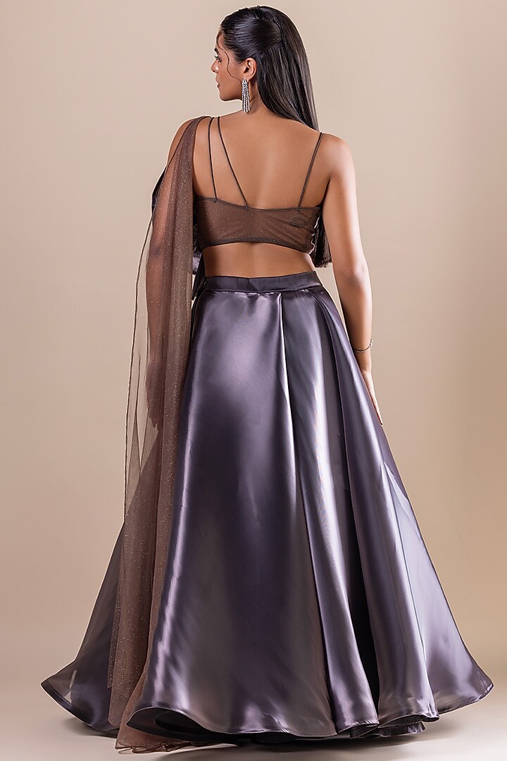 Grey Fishnet Skirt Set by RAJ ARORA ROOP VATIKA at Pernia's Pop Up Shop