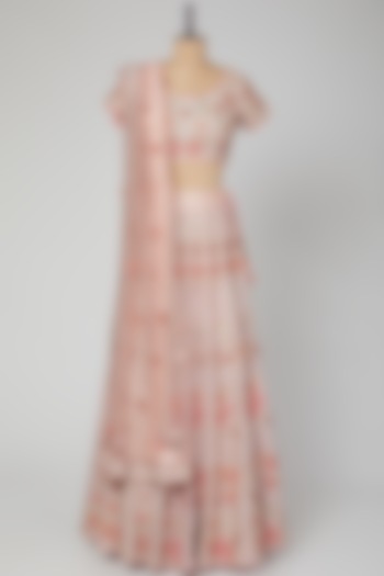 Blush Pink Embroidered Lehenga Set by Roora by Ritam