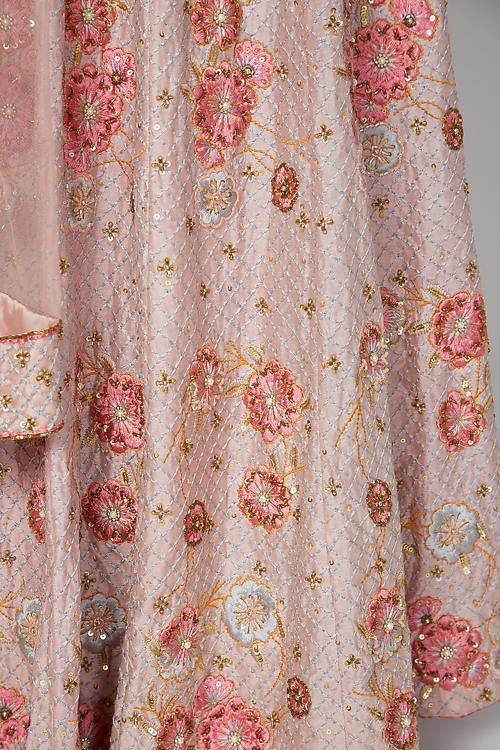 Blush Pink Embroidered Wedding Lehenga Set by Roora by Ritam at Pernia's Pop Up Shop