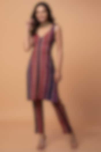 Multi-Colored Cotton Ikat Kurta Set by ROSA by Priyanka kar